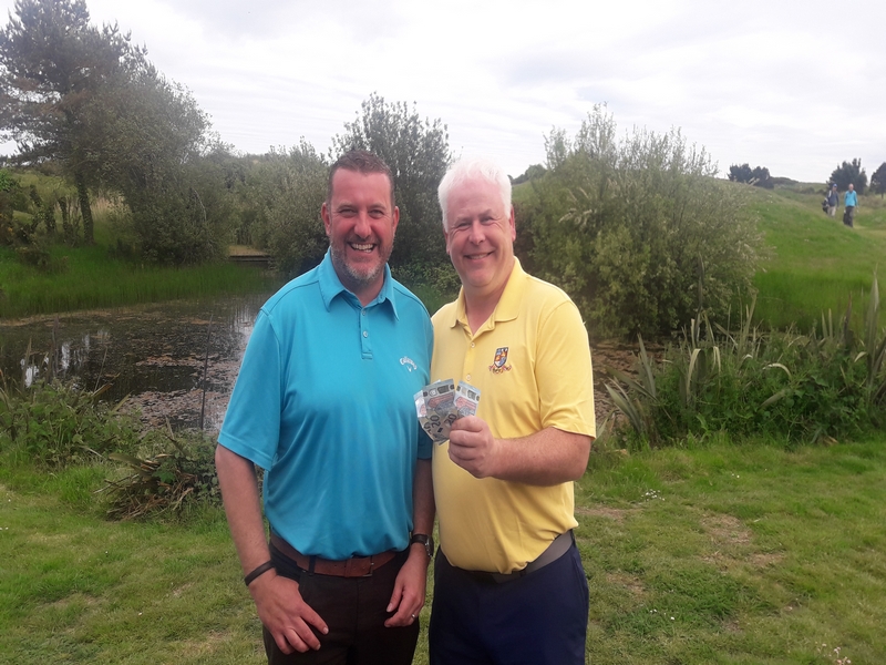 Captains winner Tom Carroll (right) with acting Captain John O'Connor (2nd).